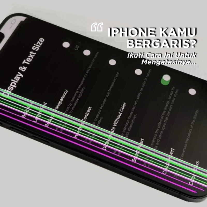 layar iphone bergaris