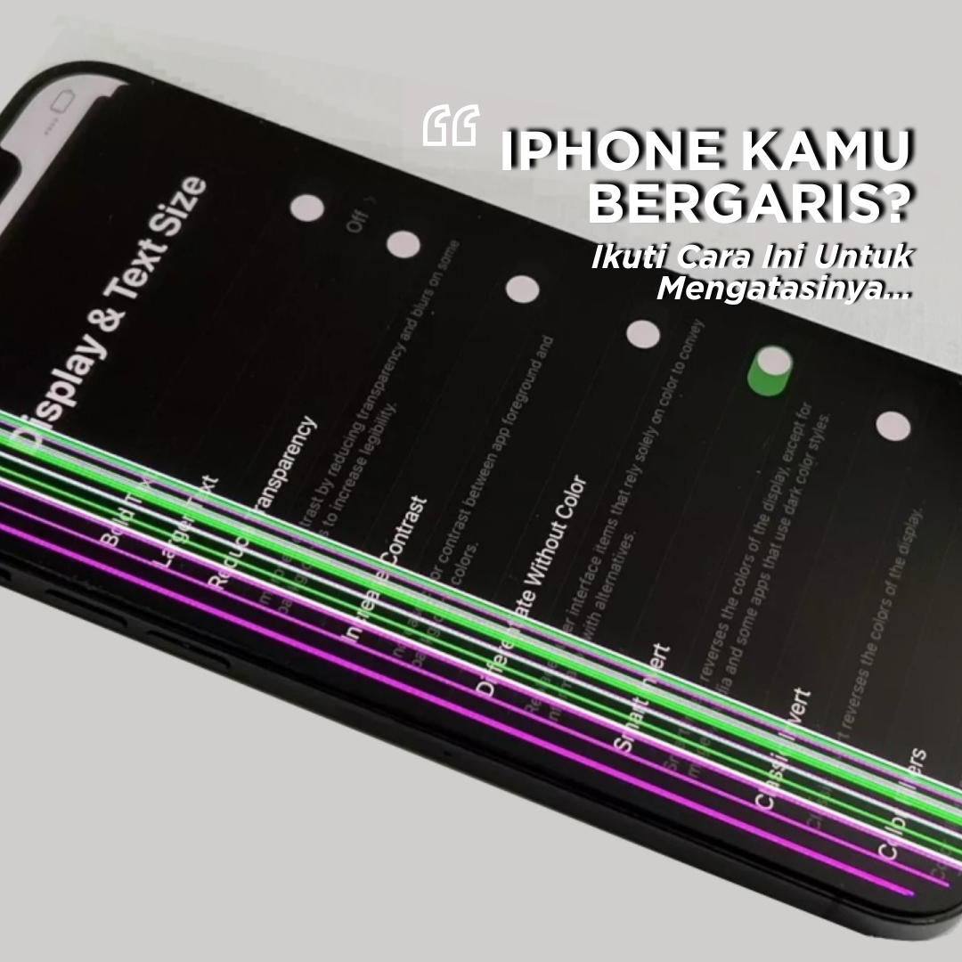 layar iphone bergaris