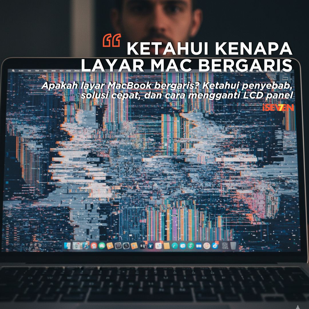 layar macbook bergaris