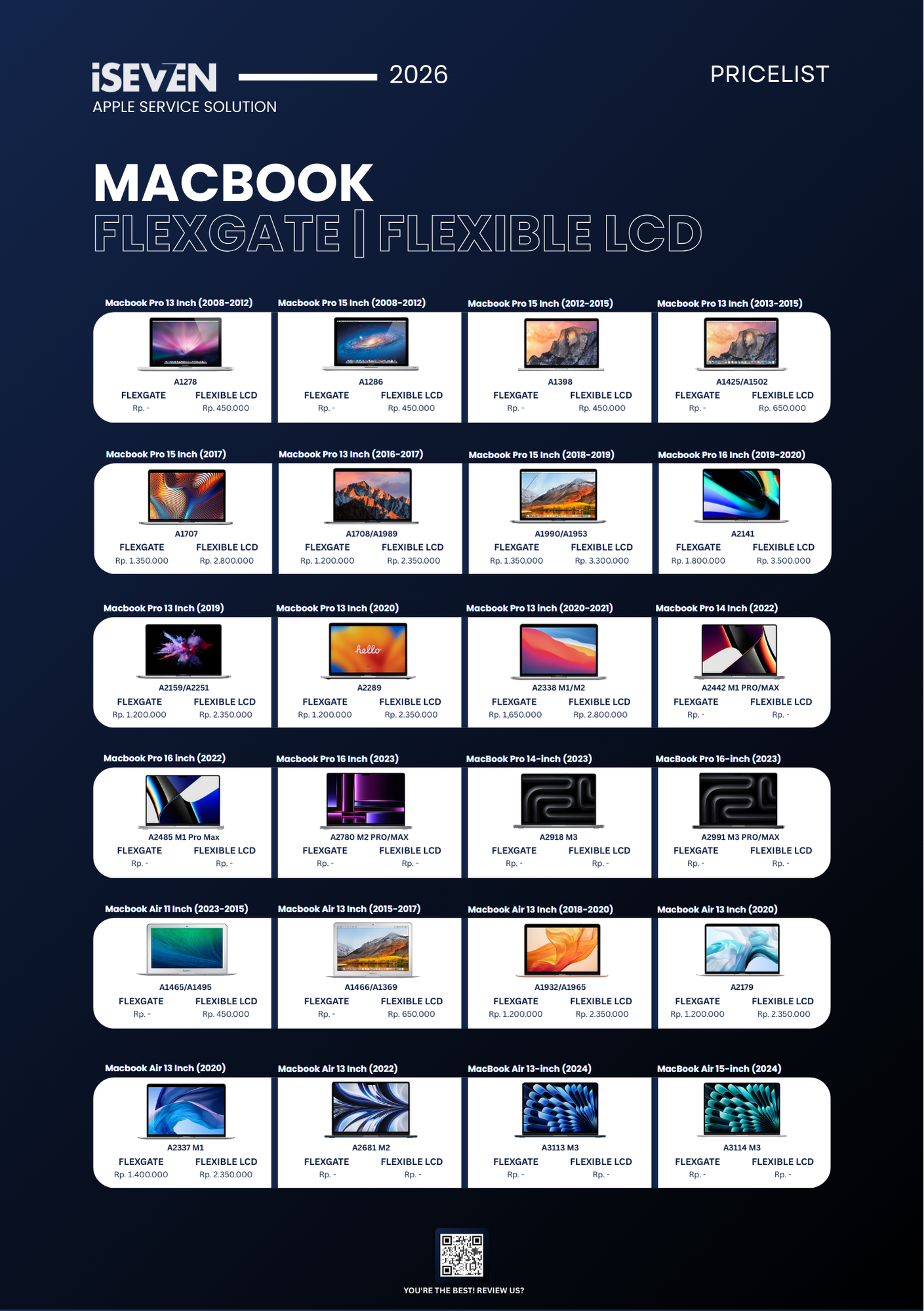 Pricelist Flexgate dan Fleksibel LCD 2026